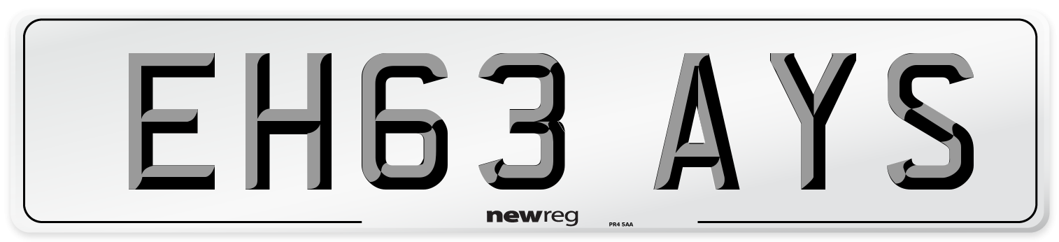 EH63 AYS Number Plate from New Reg